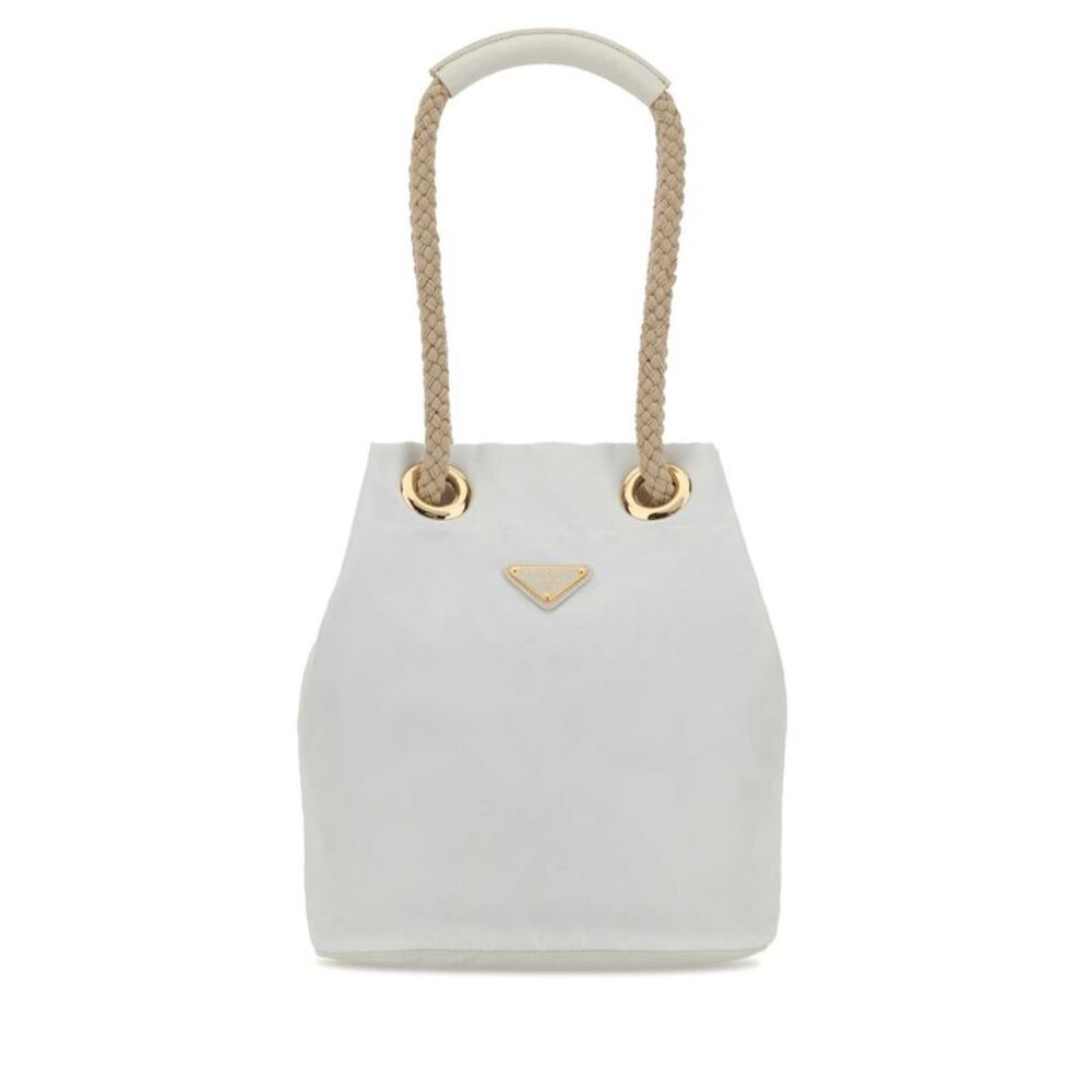 Prada Women White Re-Nylon Prada Mariner Bucket Bag